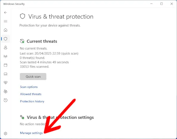 Manage Settings