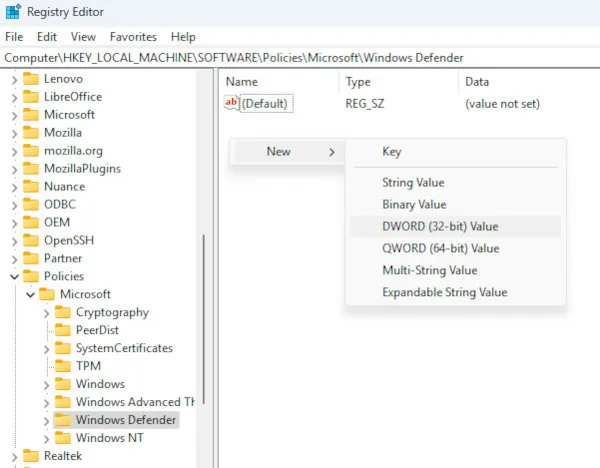 registry editor